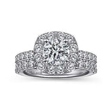 Gabriel & Co. ER7480W44JJ – 14K White Gold Halo Diamond Engagement Ring Setting (0.95 ct)