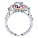 Gabriel & Co. ER7510T44PS 14K White Gold Round Halo Diamond Engagement Ring