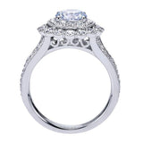 Gabriel & Co. ER7542W44JJ – 14K White Gold Victorian Floral Halo Diamond Engagement Ring
