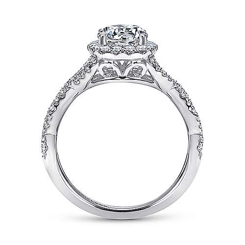 Gabriel & Co. ER7543W44JJ Marissa – 14K White Gold Round Halo Diamond Engagement Ring