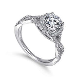 Gabriel & Co. ER7543W44JJ Marissa – 14K White Gold Round Halo Diamond Engagement Ring