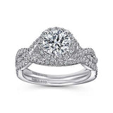 Gabriel & Co. ER7543W44JJ Marissa – 14K White Gold Round Halo Diamond Engagement Ring