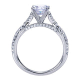 Gabriel & Co. ER7544W44JJ – 14K White Gold Contemporary Criss Cross Halo Diamond Engagement Ring