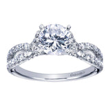 Gabriel & Co. ER7544W44JJ – 14K White Gold Contemporary Criss Cross Halo Diamond Engagement Ring