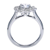 Gabriel & Co. ER7728W44JJ 14K White Gold Round Diamond Halo Engagement Ring