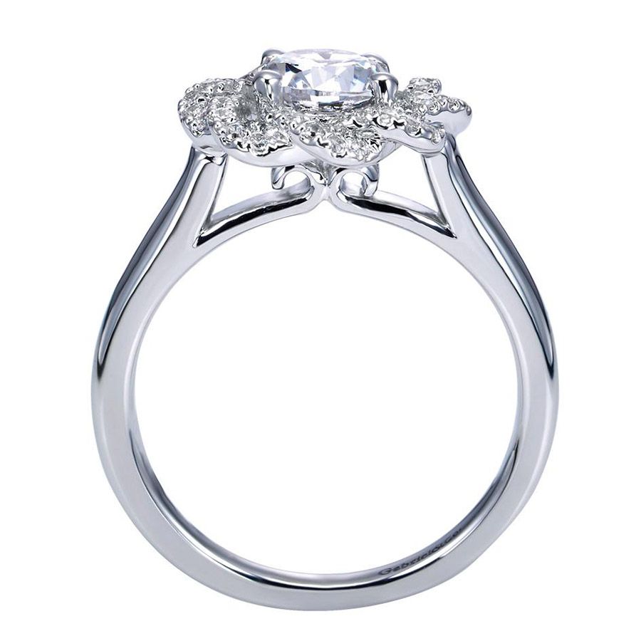 Gabriel & Co. ER7728W44JJ 14K White Gold Round Diamond Halo Engagement Ring