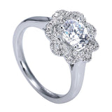 Gabriel & Co. ER7728W44JJ 14K White Gold Round Diamond Halo Engagement Ring