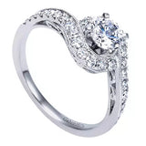 Gabriel & Co. ER7775W44JJ – 14K White Gold Round Halo Diamond Engagement Ring Setting (0.25 ct)