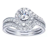 Gabriel & Co. ER7775W44JJ – 14K White Gold Round Halo Diamond Engagement Ring Setting (0.25 ct)