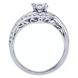 Gabriel & Co. ER7775W44JJ – 14K White Gold Round Halo Diamond Engagement Ring Setting (0.25 ct)