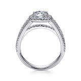 Gabriel & Co. ER7786W44JJ “Hillary” 14K White Gold Round Halo Diamond Engagement Ring