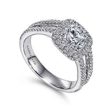 Gabriel & Co. ER7786W44JJ “Hillary” 14K White Gold Round Halo Diamond Engagement Ring