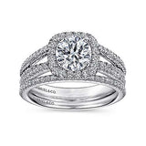 Gabriel & Co. ER7786W44JJ “Hillary” 14K White Gold Round Halo Diamond Engagement Ring
