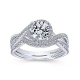 Gabriel & Co. Courtney ER7804W44JJ – 14K White Gold Round Halo Diamond Engagement Ring
