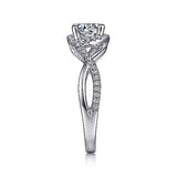 Gabriel & Co. Courtney ER7804W44JJ – 14K White Gold Round Halo Diamond Engagement Ring
