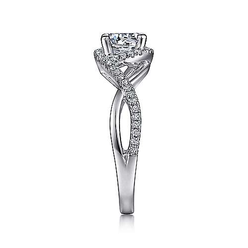 Gabriel & Co. Courtney ER7804W44JJ – 14K White Gold Round Halo Diamond Engagement Ring