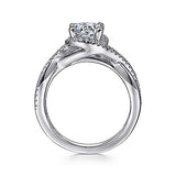 Gabriel & Co. Courtney ER7804W44JJ – 14K White Gold Round Halo Diamond Engagement Ring