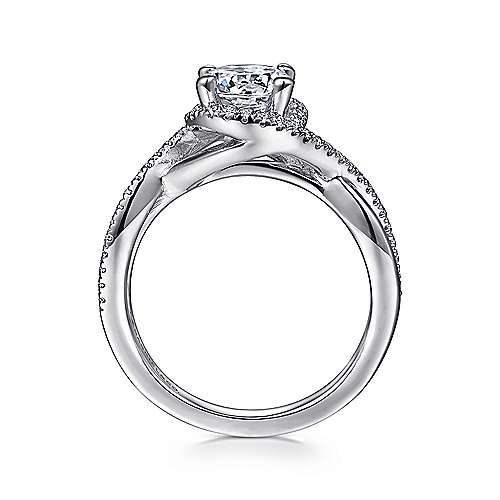 Gabriel & Co. Courtney ER7804W44JJ – 14K White Gold Round Halo Diamond Engagement Ring