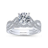 Gabriel & Co. ER7805W44JJ 14K White Gold Twisted Diamond Engagement Ring