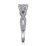 Gabriel & Co. ER7805W44JJ 14K White Gold Twisted Diamond Engagement Ring