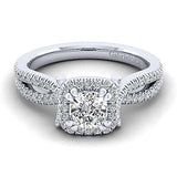 Gabriel & Co. ER7806C4W44JJ 14K White Gold Round Halo Diamond Engagement Ring