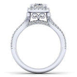 Gabriel & Co. ER7806C4W44JJ 14K White Gold Round Halo Diamond Engagement Ring