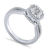 Gabriel & Co. ER7806C4W44JJ 14K White Gold Round Halo Diamond Engagement Ring