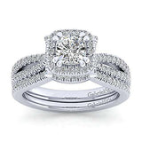 Gabriel & Co. ER7806C4W44JJ 14K White Gold Round Halo Diamond Engagement Ring