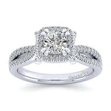 Gabriel & Co. ER7806C4W44JJ 14K White Gold Round Halo Diamond Engagement Ring