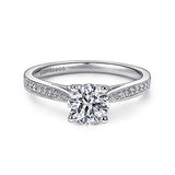 Gabriel & Co. Cameo ER8021W44JJ – 14K White Gold Round Diamond Engagement Ring