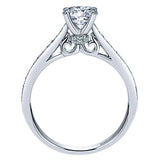 Gabriel & Co. Cameo ER8021W44JJ – 14K White Gold Round Diamond Engagement Ring