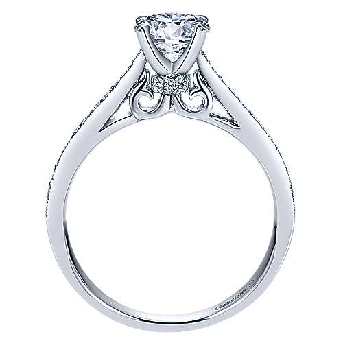Gabriel & Co. Cameo ER8021W44JJ – 14K White Gold Round Diamond Engagement Ring