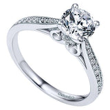 Gabriel & Co. Cameo ER8021W44JJ – 14K White Gold Round Diamond Engagement Ring