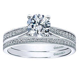 Gabriel & Co. Cameo ER8021W44JJ – 14K White Gold Round Diamond Engagement Ring