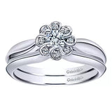 14K White Gold Round Halo Diamond Engagement Ring