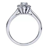 14K White Gold Round Halo Diamond Engagement Ring
