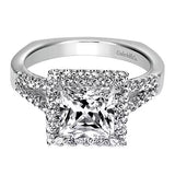 Gabriel & Co. ER8960W44JJ – 14K White Gold Round Halo Diamond Engagement Ring Setting (0.25 ct)