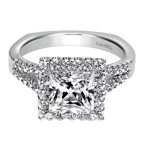 Gabriel & Co. ER8960W44JJ – 14K White Gold Round Halo Diamond Engagement Ring Setting (0.25 ct)