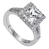 Gabriel & Co. ER8960W44JJ – 14K White Gold Round Halo Diamond Engagement Ring Setting (0.25 ct)