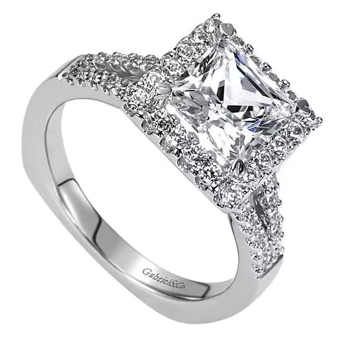Gabriel & Co. ER8960W44JJ – 14K White Gold Round Halo Diamond Engagement Ring Setting (0.25 ct)