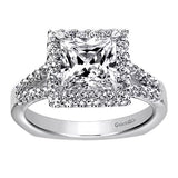 Gabriel & Co. ER8960W44JJ – 14K White Gold Round Halo Diamond Engagement Ring Setting (0.25 ct)