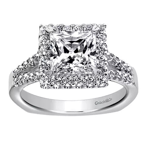 Gabriel & Co. ER8960W44JJ – 14K White Gold Round Halo Diamond Engagement Ring Setting (0.25 ct)