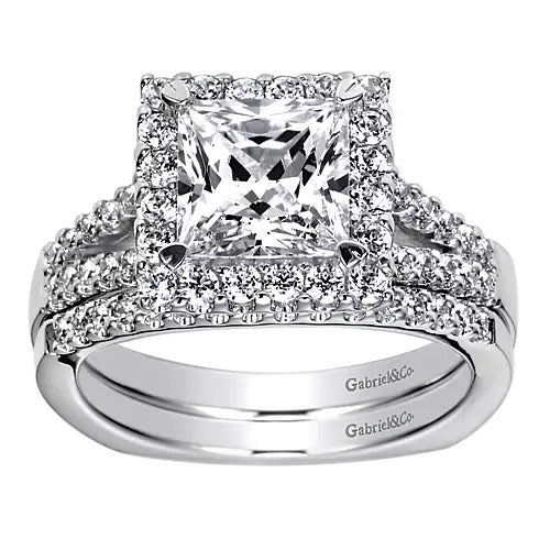 Gabriel & Co. ER8960W44JJ – 14K White Gold Round Halo Diamond Engagement Ring Setting (0.25 ct)