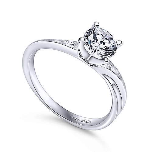 Hattie - 14K White Gold Round Diamond Engagement Ring