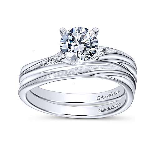 Hattie - 14K White Gold Round Diamond Engagement Ring