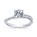 Hattie - 14K White Gold Round Diamond Engagement Ring