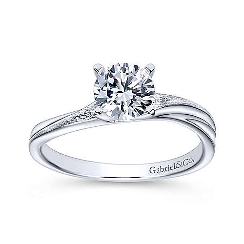 Hattie - 14K White Gold Round Diamond Engagement Ring