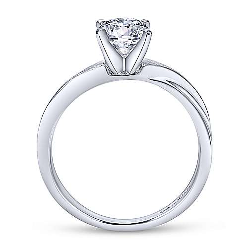 Hattie - 14K White Gold Round Diamond Engagement Ring