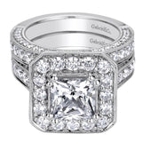 Gabriel & Co. ER9251W44JJ 14K White Gold Contemporary Halo Diamond Engagement Ring