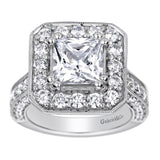 Gabriel & Co. ER9251W44JJ 14K White Gold Contemporary Halo Diamond Engagement Ring